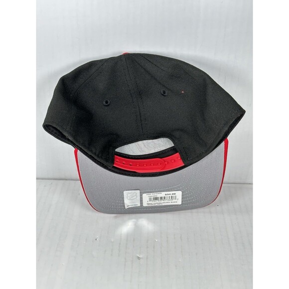 New Era New Jersey Devils 9FIFTY A-Frame Adjustable SnapBack Black/Red Cap Hat - Picture 4 of 5